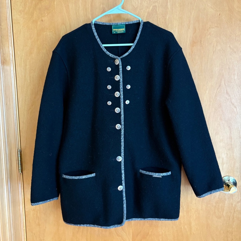 Geiger Collections Austria Wool Cardigan Button Front Jacket‎ WOmens 34